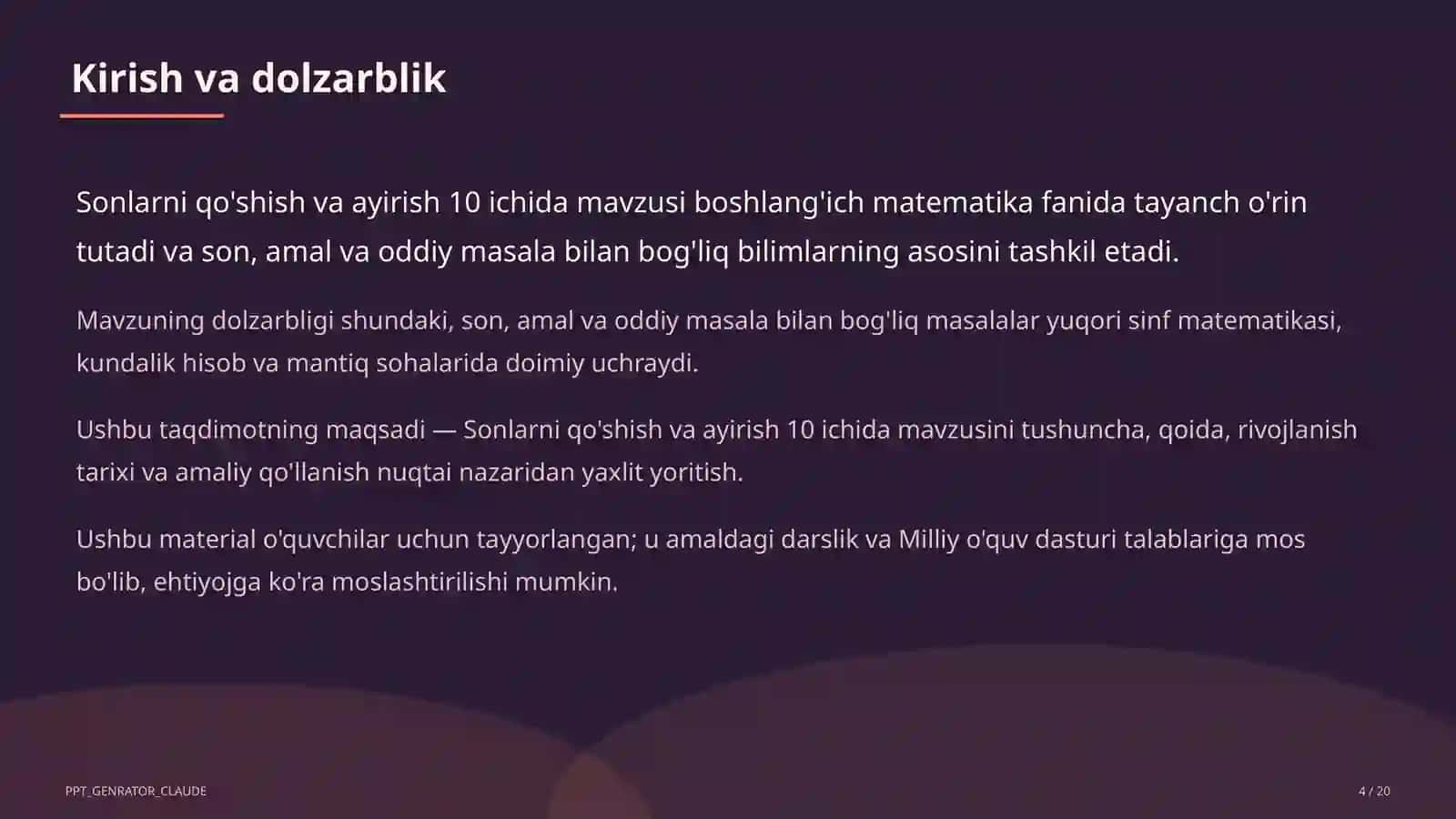 Matematika darslar 4