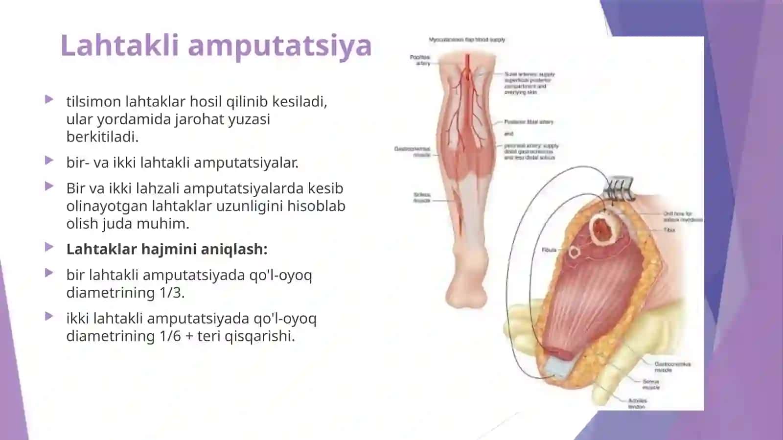 Qo‘l va oyoq amputatsiyalari va ekzartikulatsiyalari. Qo‘l va oyoq suyaklaridagi operatsiyalar 4