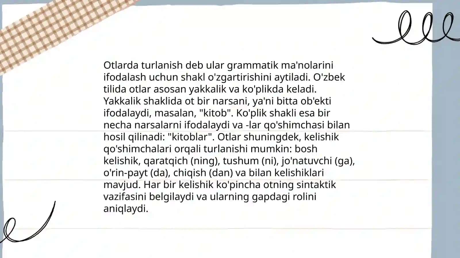 Ot so'z turkumi haqida umumiy ma'lumot 4