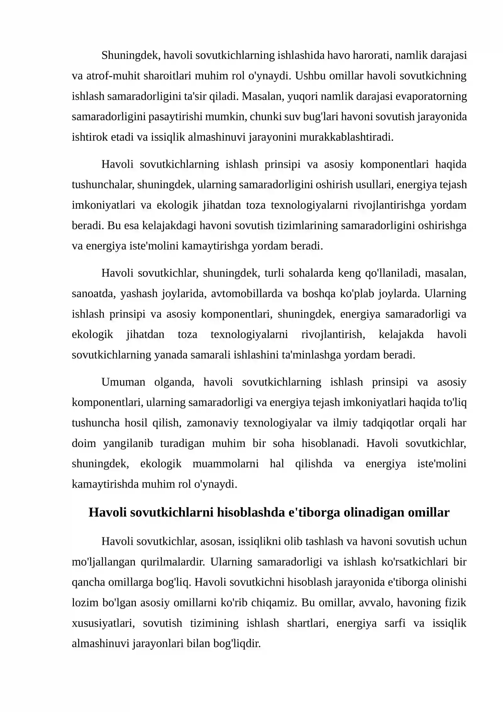 Havoli sovutkichlarni xisoblash haqida 4