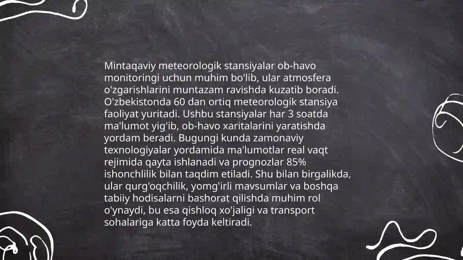 Qoraqalpogʻistonda atmosfera resurslarining oʻzgarishi mintaqaviy metostaciya maʼlumotlar va atmosfera havosining muhofaza qilish masalalari 4