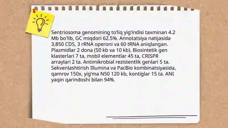 Sentriosoma (Biotexnologik ahamiyatlari) 4