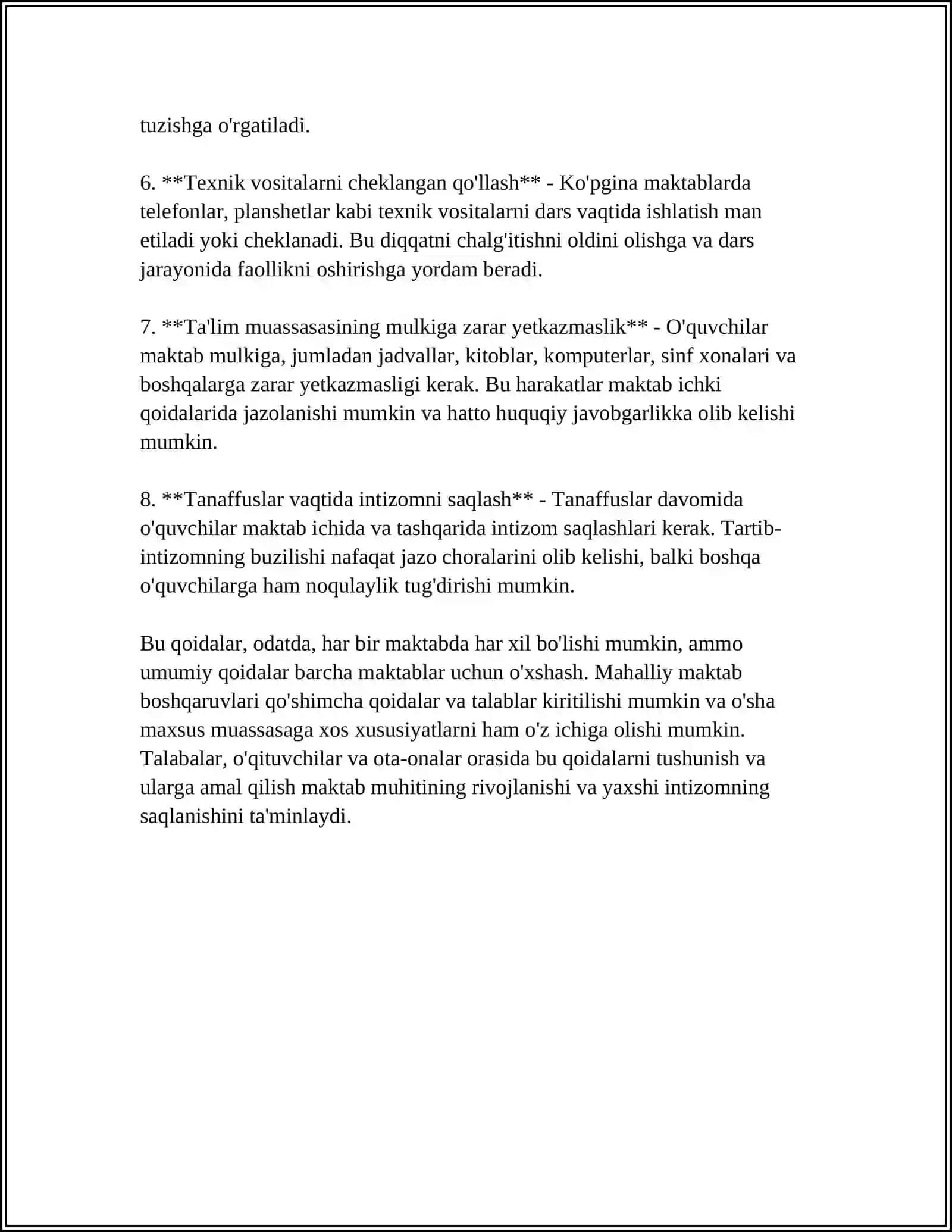 BOSHLANG'ICH SINFLARDA ODOB AXLOQ QOIDALARI 4