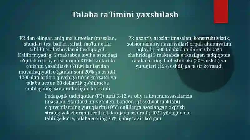 Pedagogik tadqiqotning nazariy - amaliy ahamiyatini asoslash 4