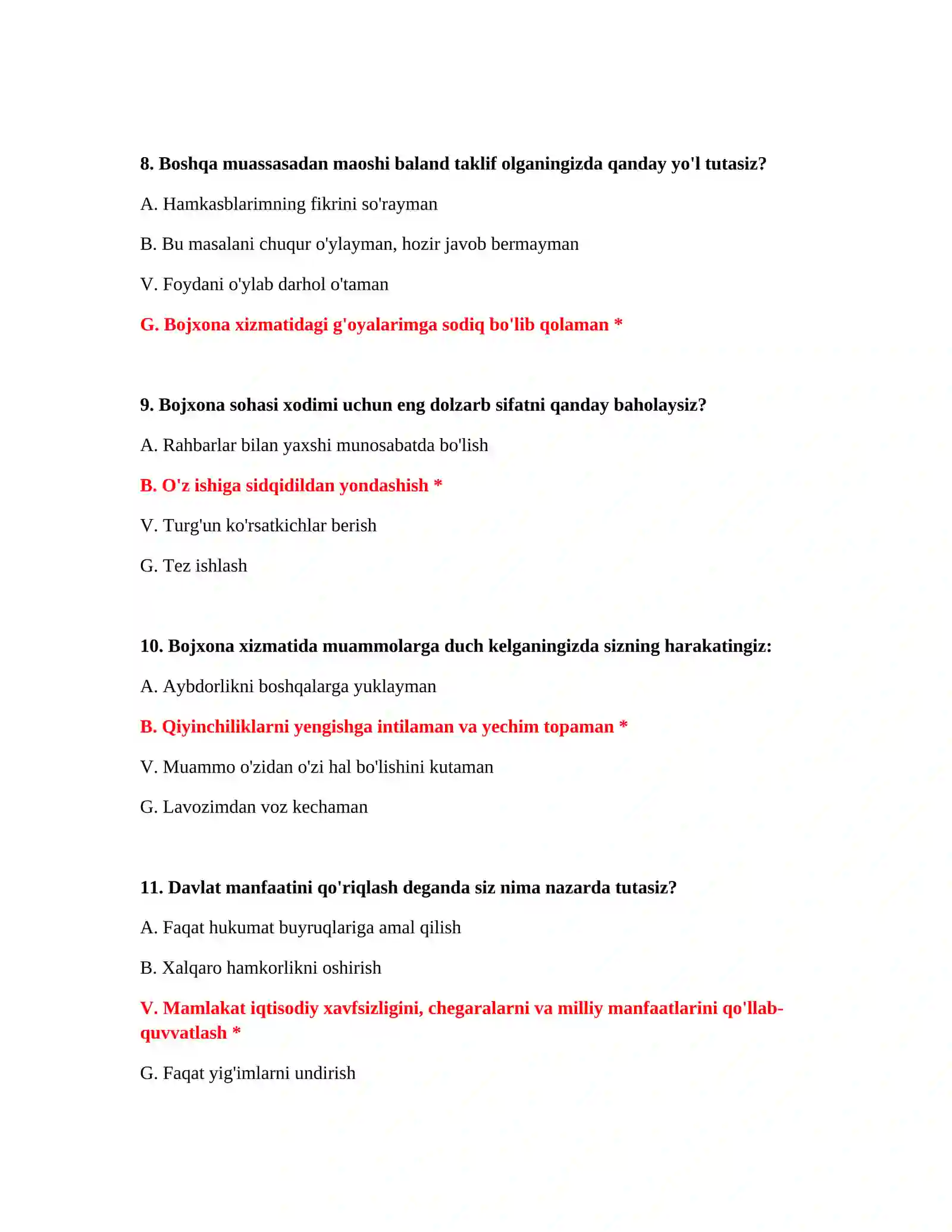 Bojxona mantiqiy test savol javoblari 4