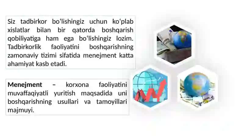 Tadbirkorlik faoliyatini amalga oshirish, dastlabki bo'lim 4