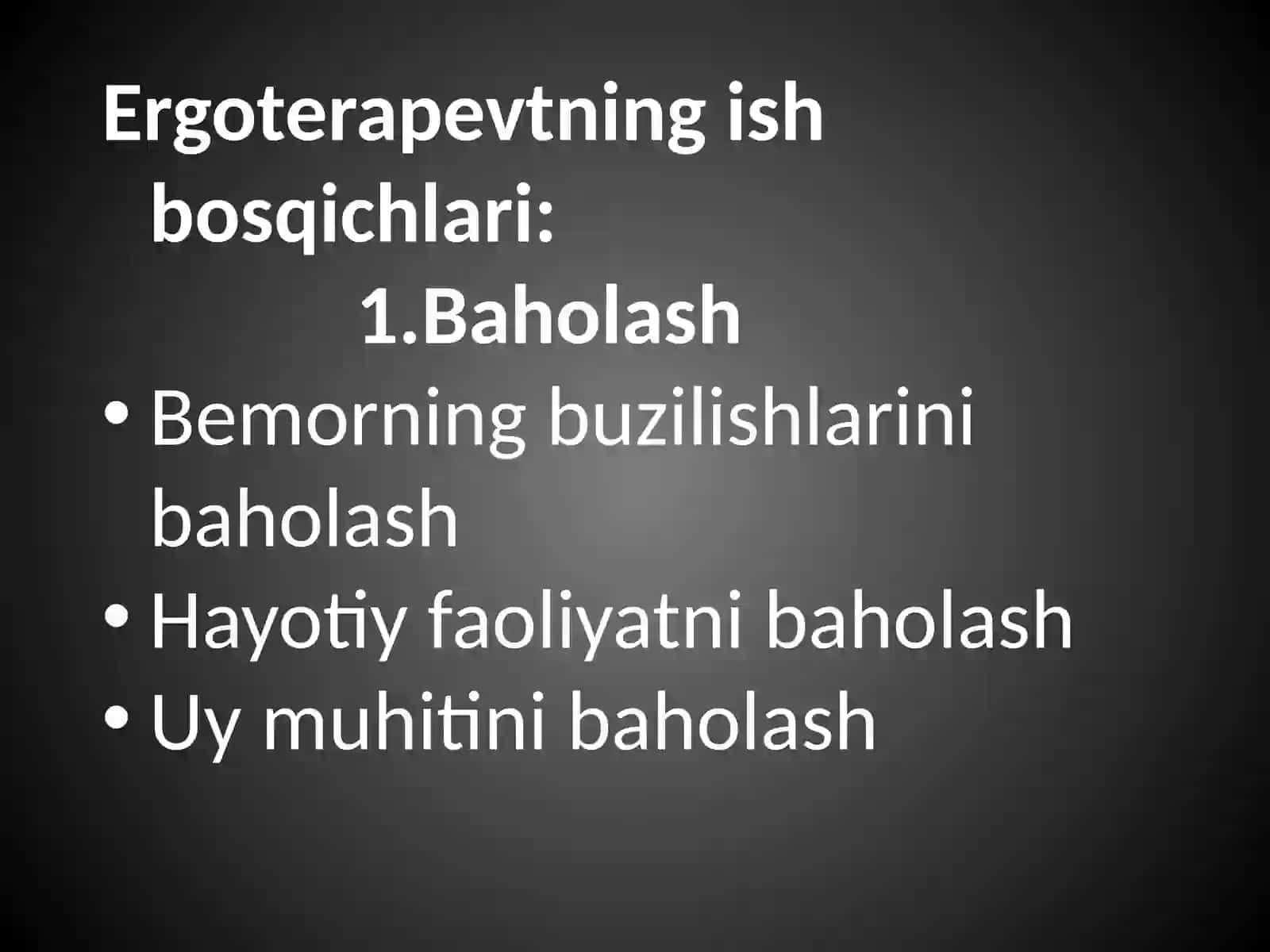Ergoterapiya - bemor hayotiy ko'nikmalarini tiklash fani 4
