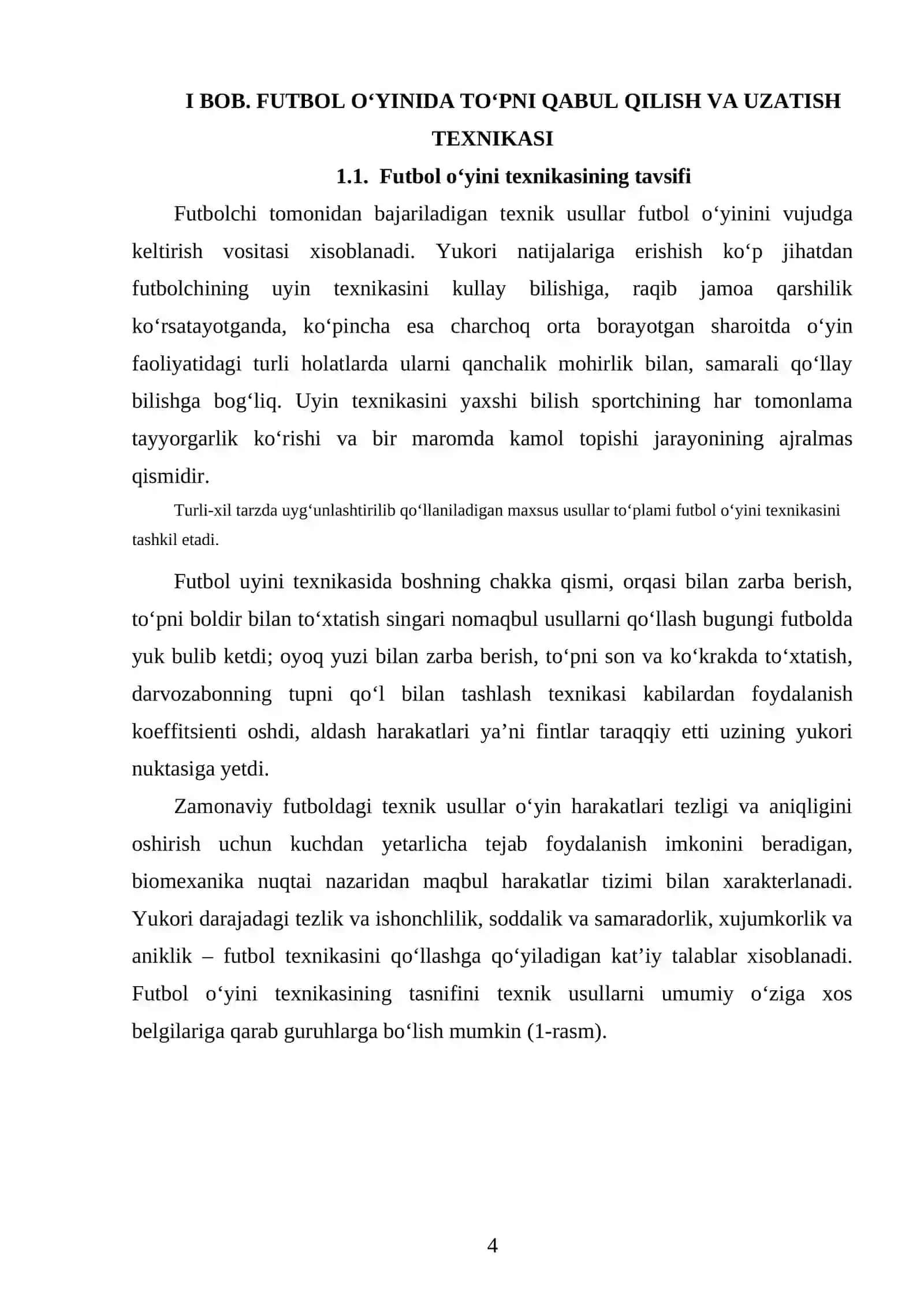 Futbol oʻyinida toʻpni qabul qilish va uzatish texnikasini oʻrgatish tartibi 4