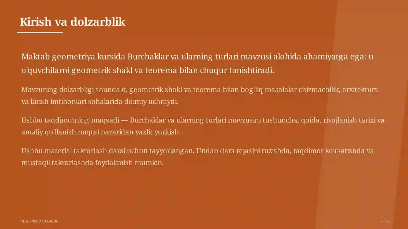 Burchaklar va ularning turlari (7-sinf) 2