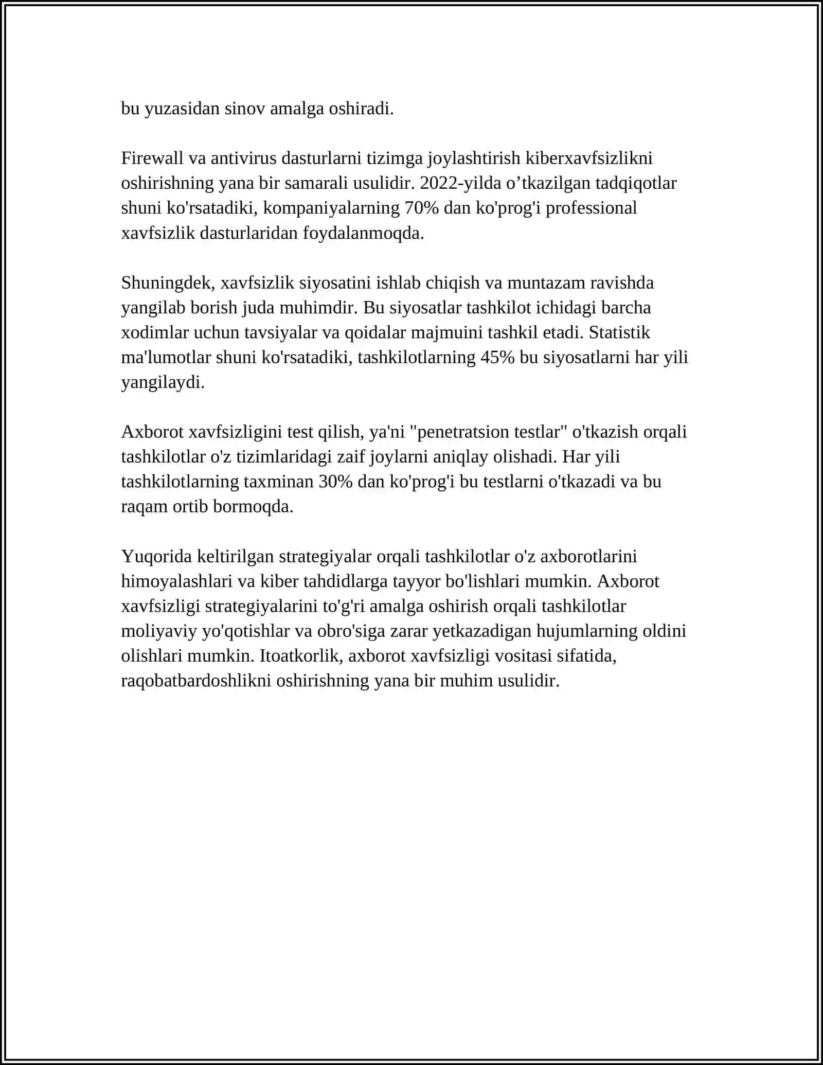 AXBOROT XAVFSIZLIGI PRATAKOLLARI TASNIFI 4
