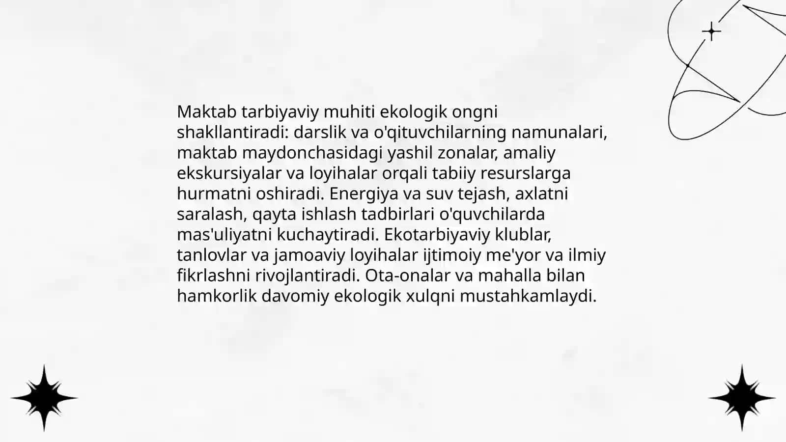 Ekologik tarbiya- ijtimoiy me’yor, aqliy tafakkur va ilmiy mushohada hosili 4