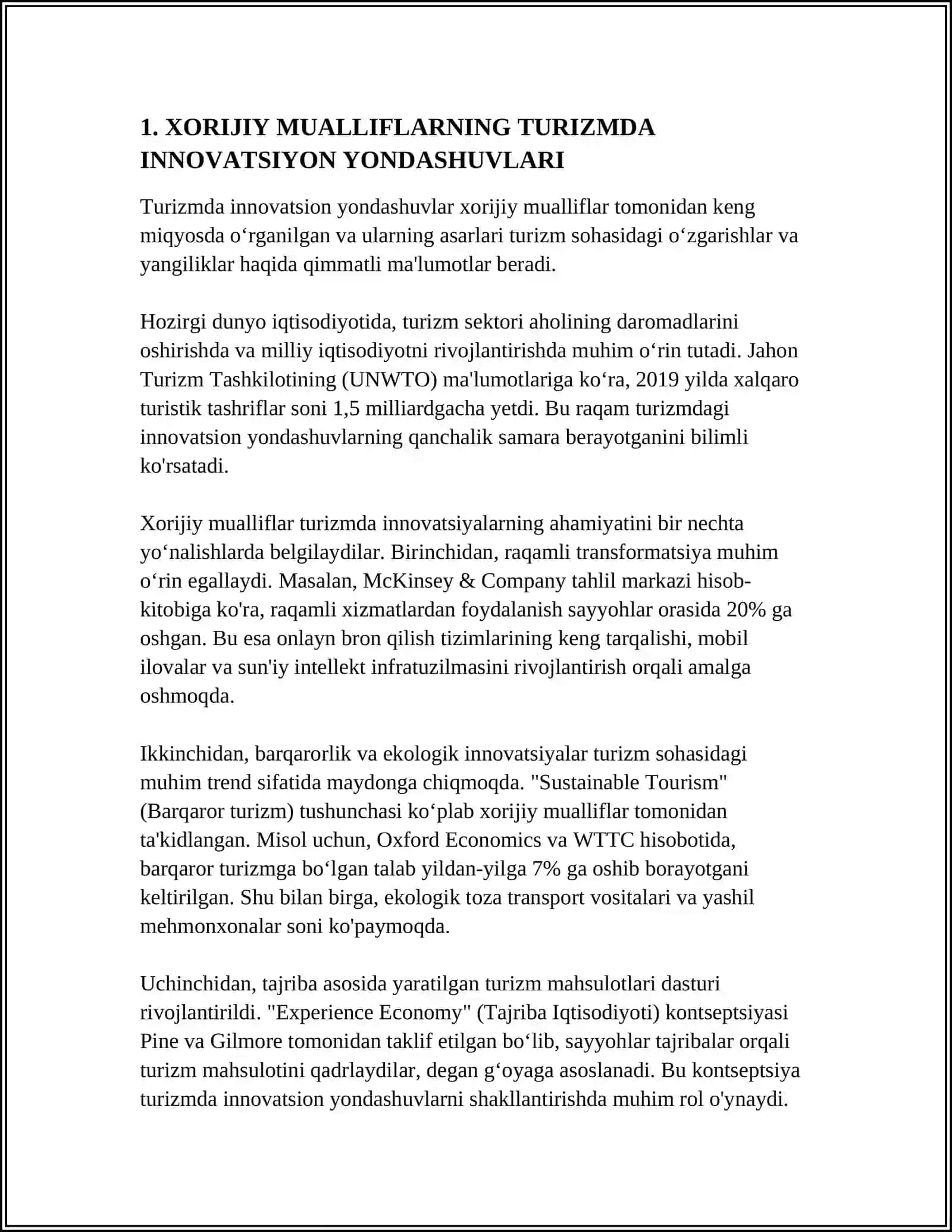 XORIJIY MUALLIFLARNING TURIZMDA XIZMAT KO'RSATISH SOHASIDA QILGAN ILMIY ISHLARI 4