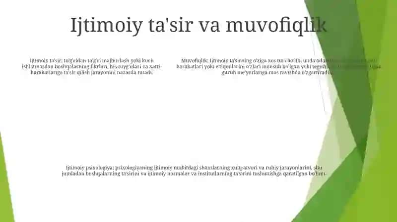Sotsial Psixalogiyaning Asosiy Yònalishlari Haqida Taqdimot 4