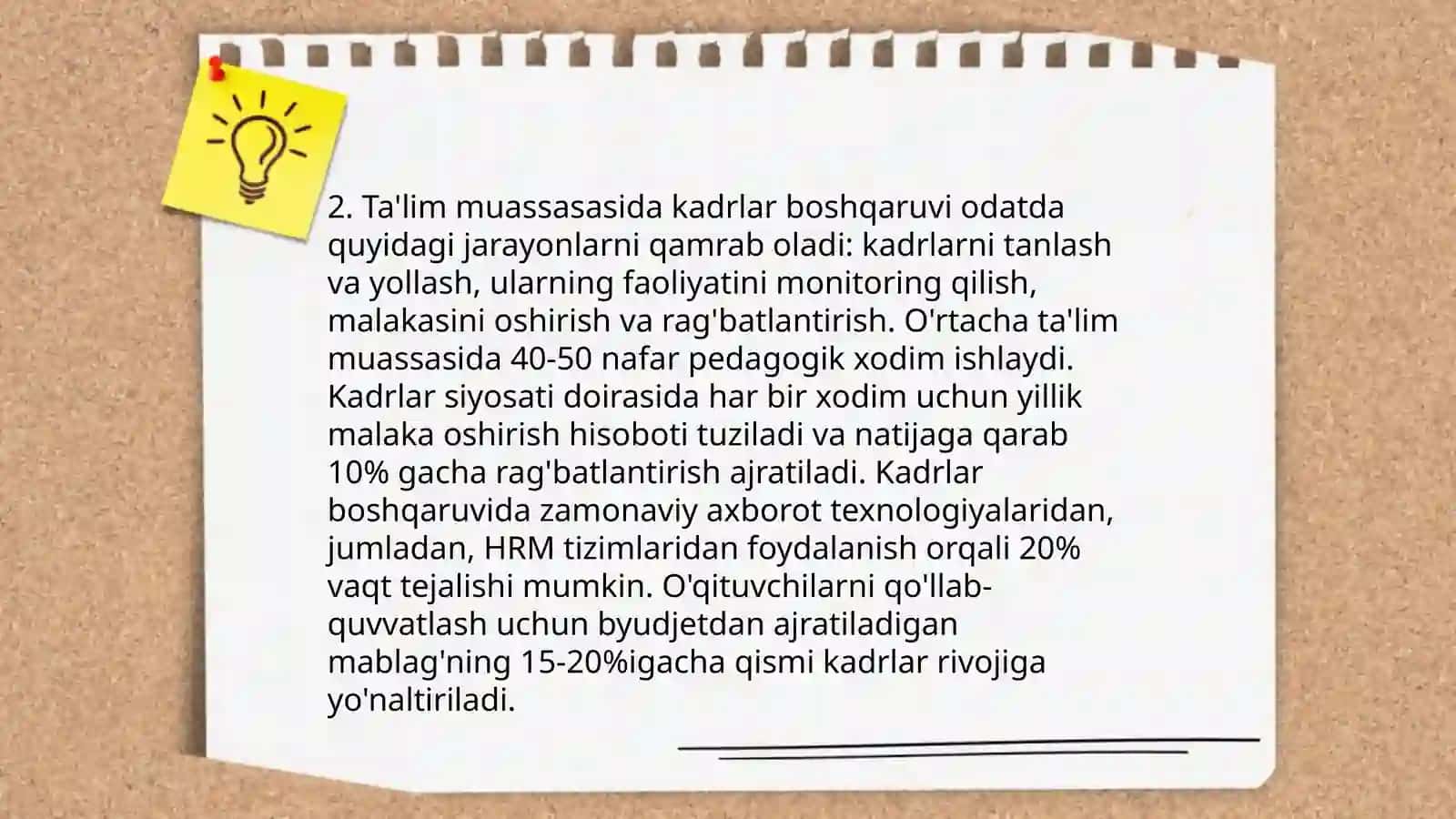 Ta'lim muassasasi menejmenti. Ta'lim muassasasida metodik ishlarni boshqarish. Korreksion pedagogika 4