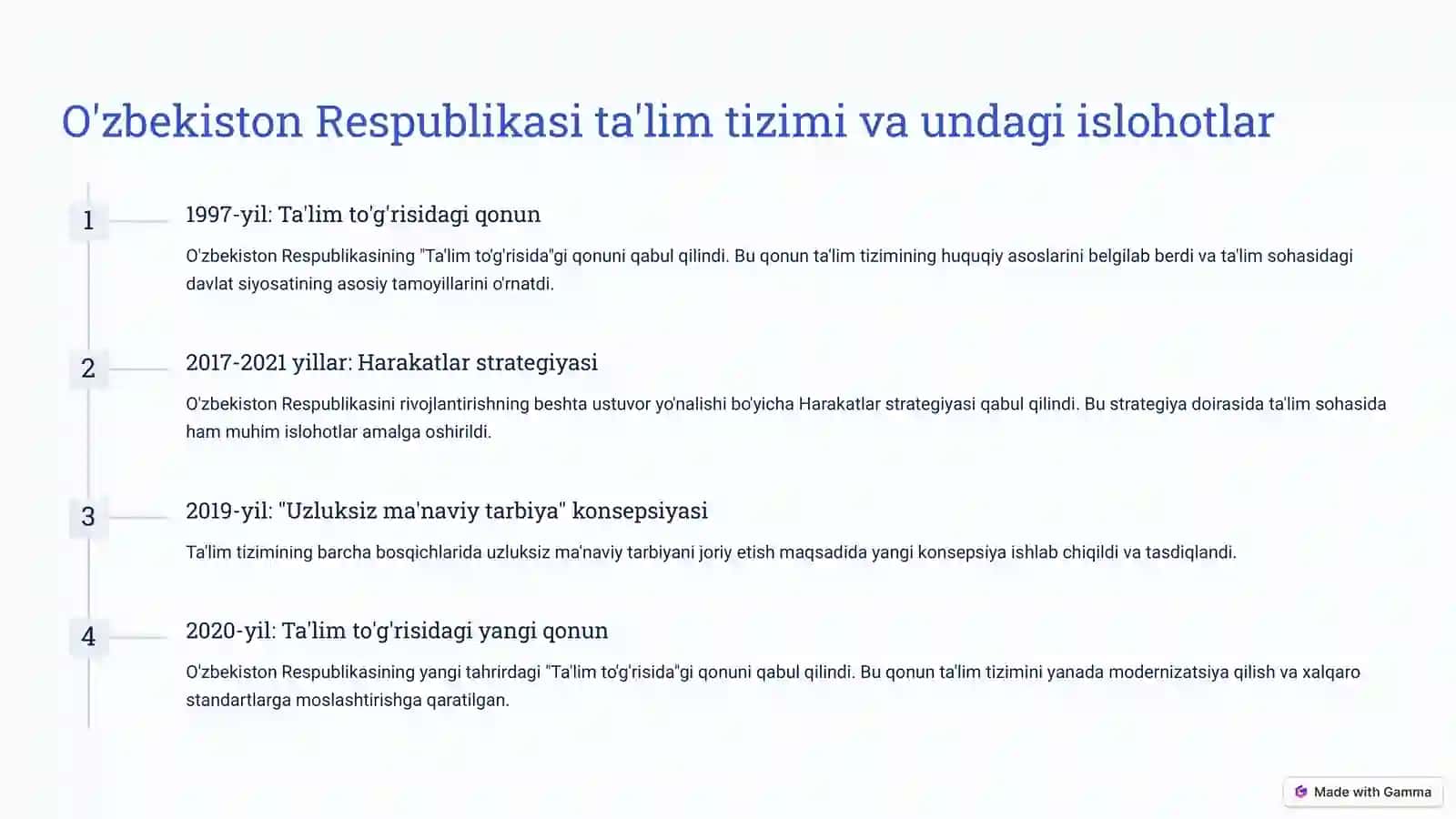 Ozbekiston Respublikasi ta'lim tizimida modernizatsiya jarayonlari 4
