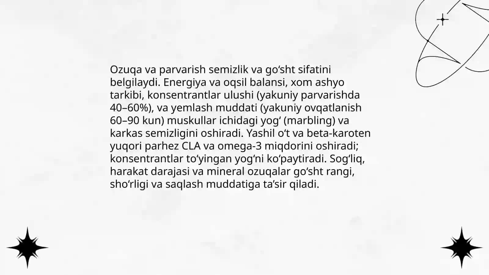 Qo‘ylarning go‘sht mahsuldorligi, ularning semizligi, sifat darajasi va tabaqalanishi 4