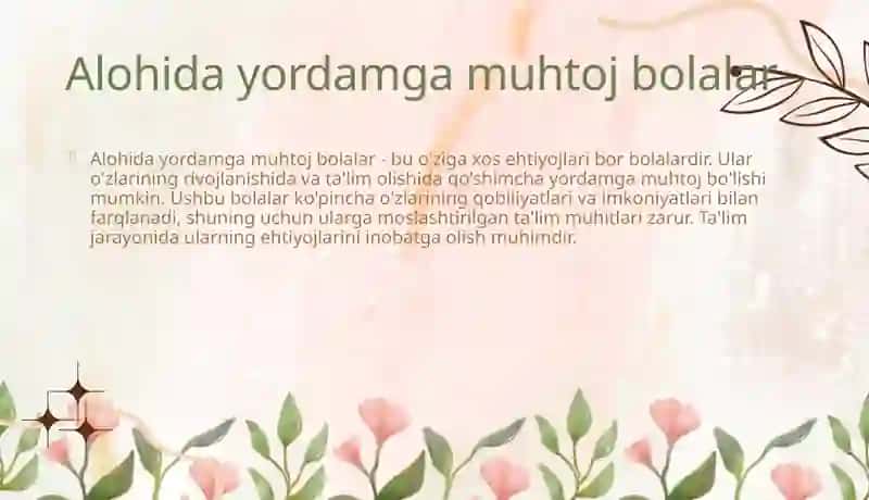 Alohida yordamga muhtoj bolalar 4