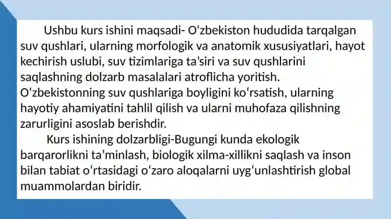 O‘zbekistonda tarqalgan suv qushlari, ularning tuzilishi va hayot kechirishi 4