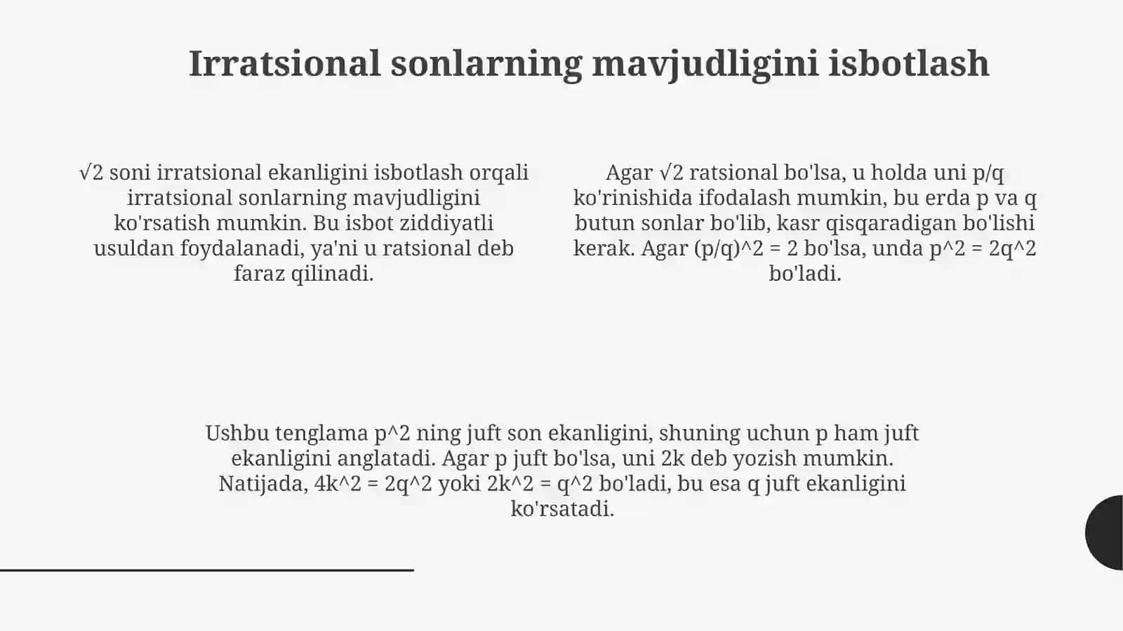 Irratsional sonlarga doir misollar yechish 4