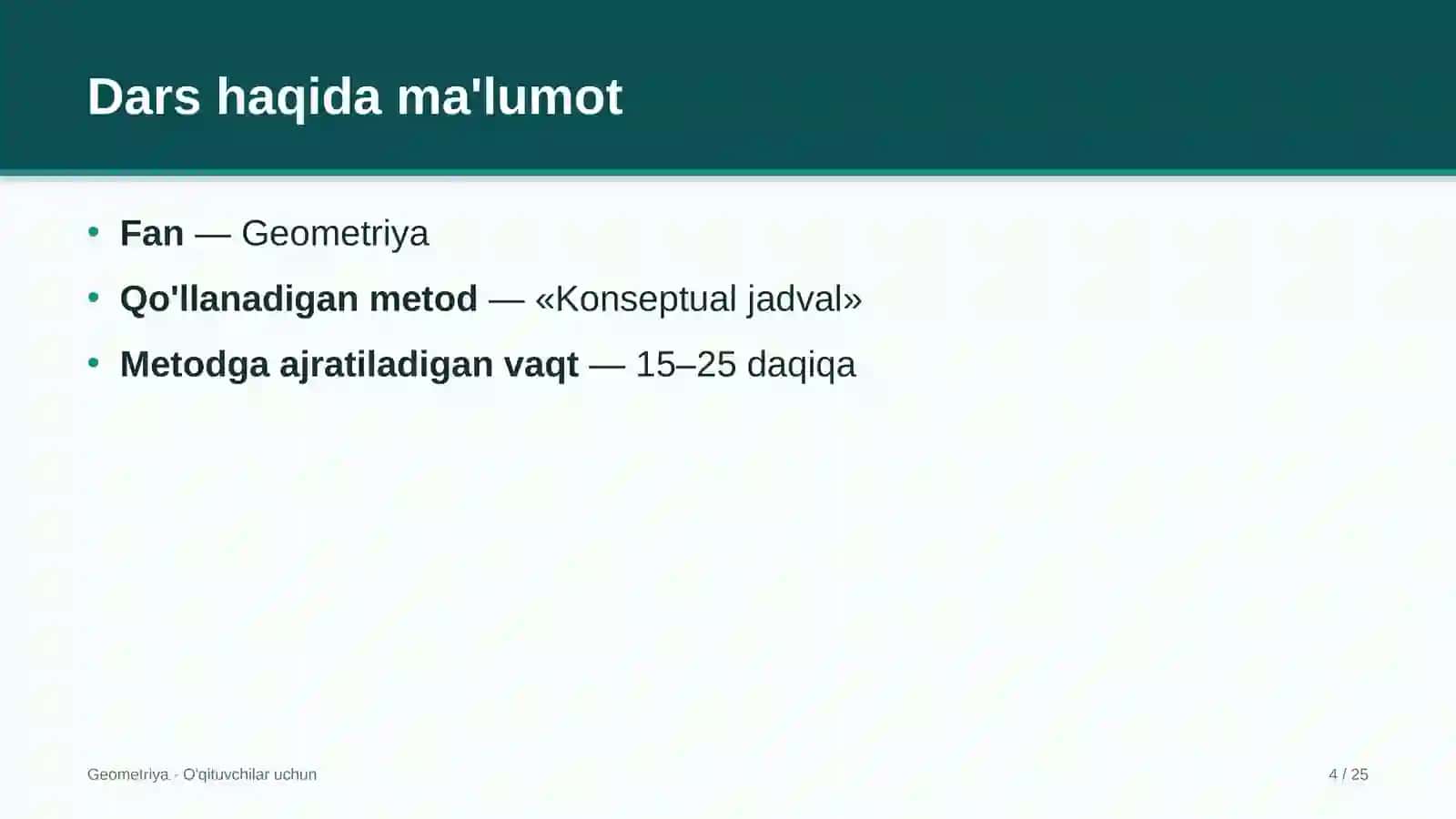 geometriya darslarida konseptual jadval metodidan foydalanish 3327 4