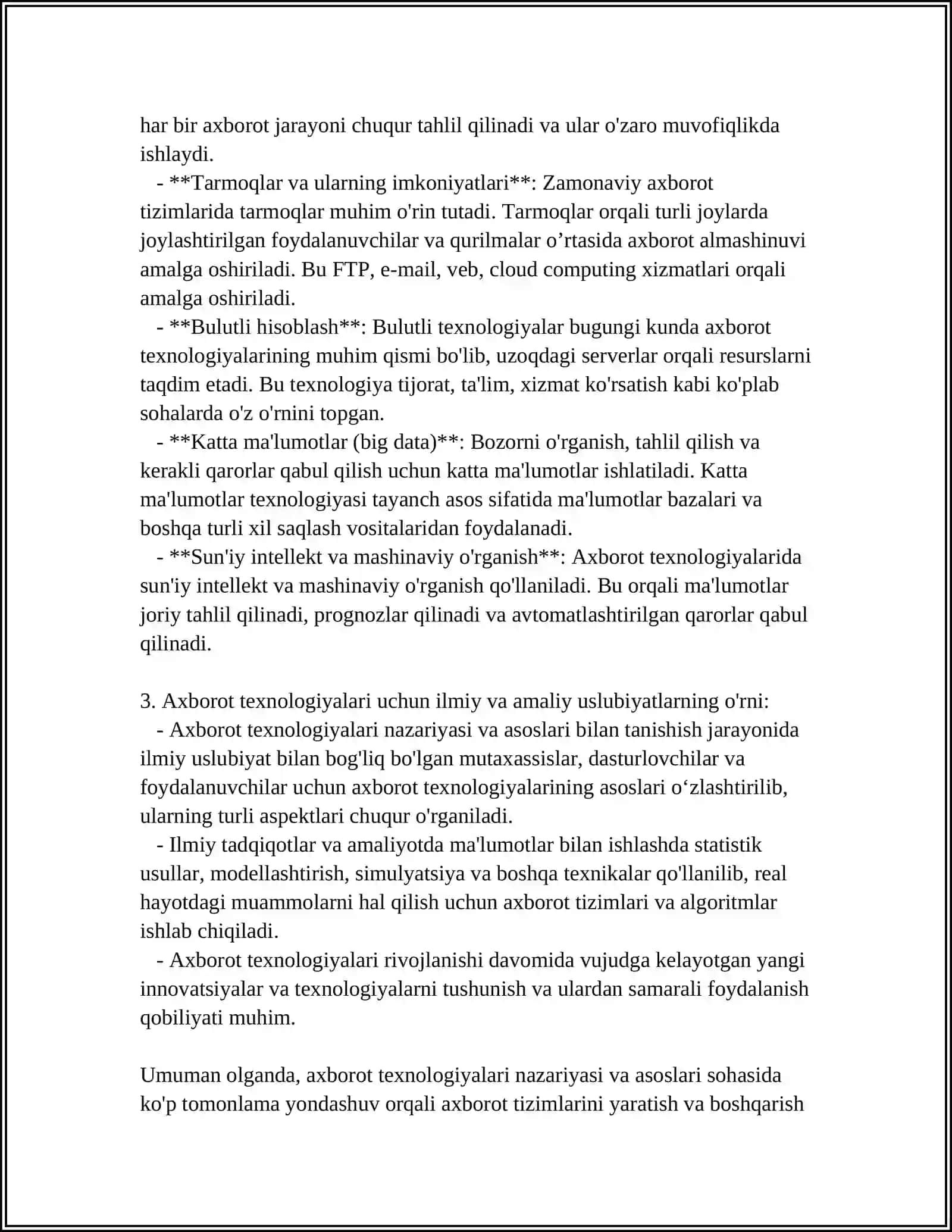 AXBOROT TEXNOLOGIYALARI 4