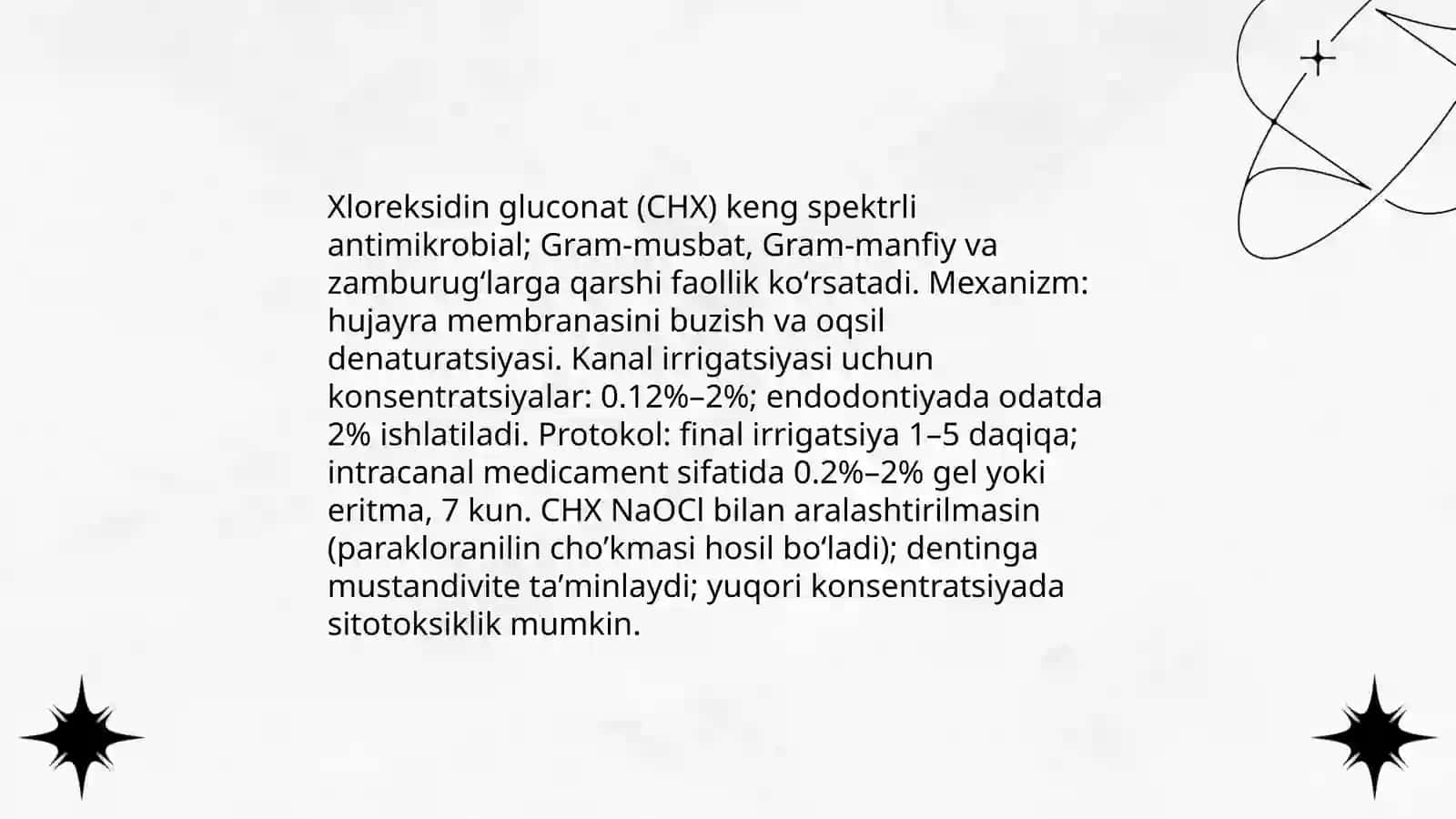 Infitsirlangan ildiz kanallarini zararsizlantirish uchun qoʻllaniladigan antirseptiklar 4
