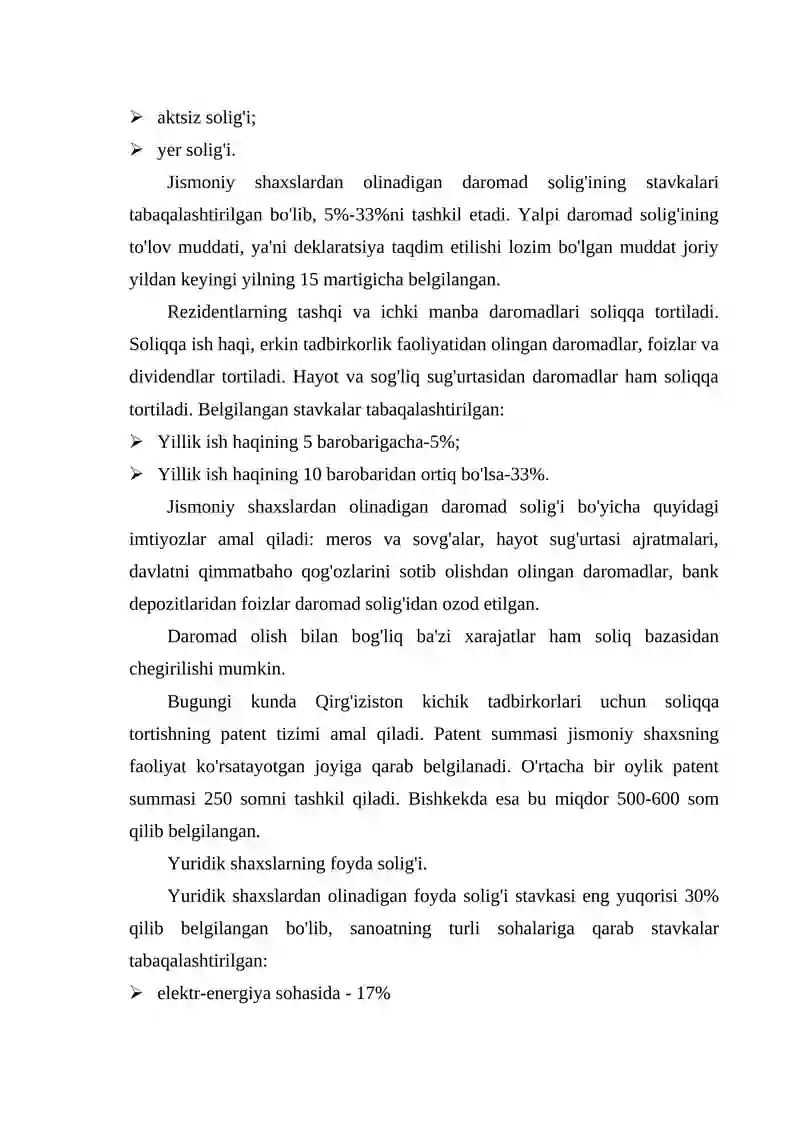 Qirg'iziston soliq tizimi 4