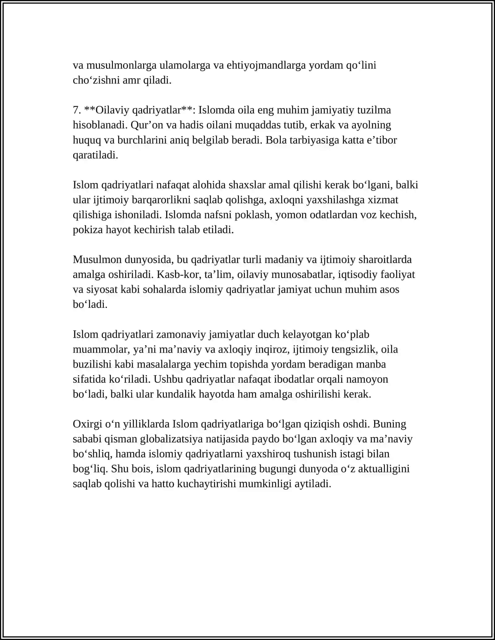 ISLOM QADRIYATLARI VA MA‘RIFATLARI 4