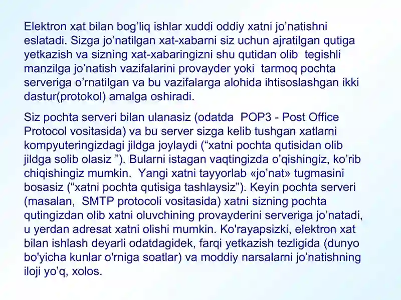 ELEKTRON POCHTA (E-mail) bilan ishlash 4