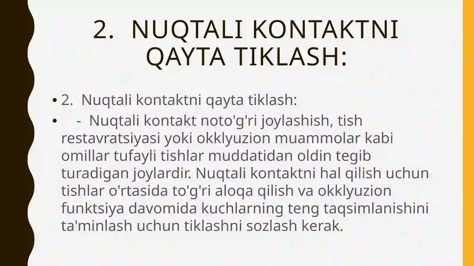 Aloqa nuqtasi. Aloqa nuqtasini tiklash usullari. Matritsa tizimlar 4