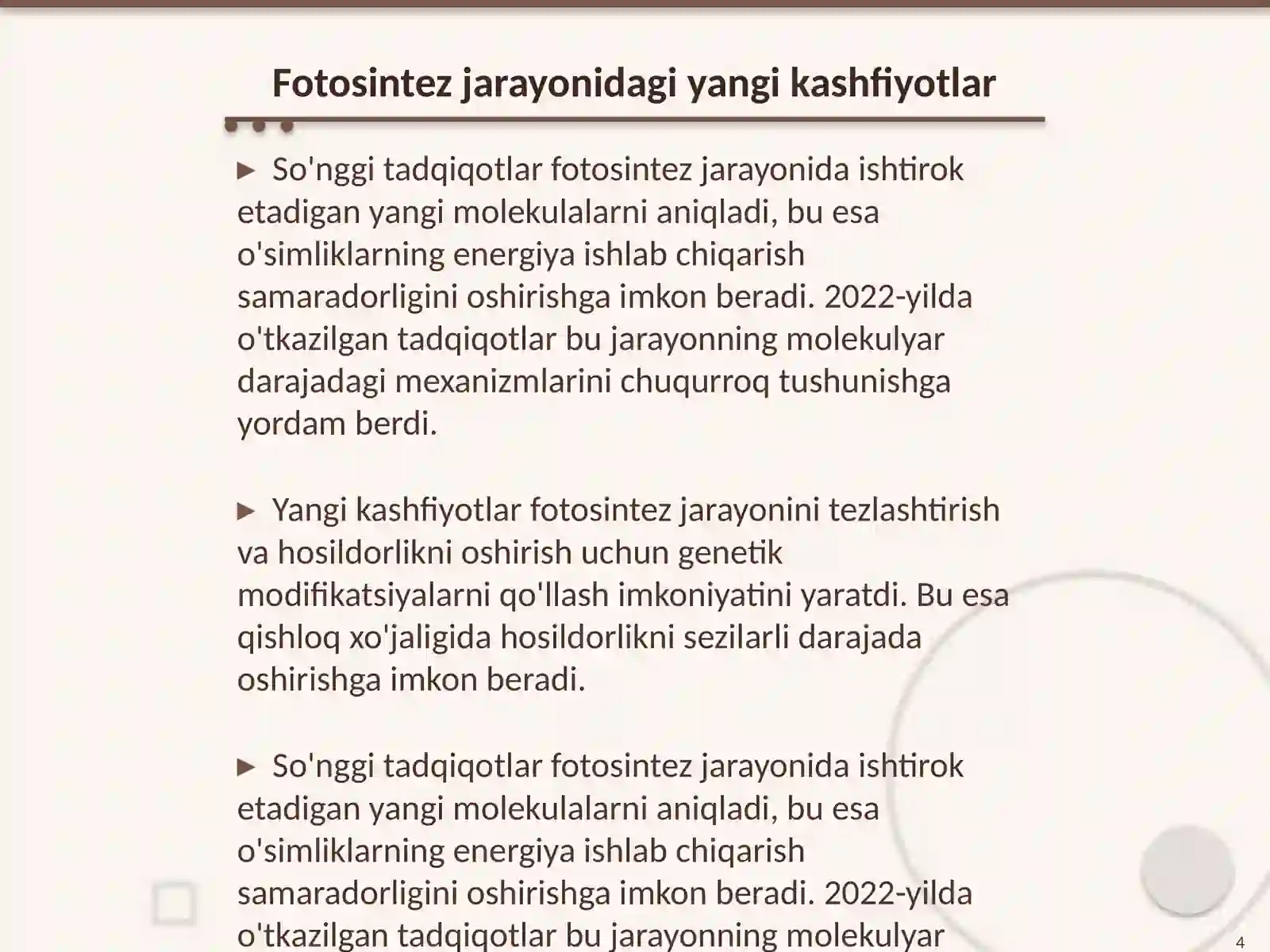 Oʻsimlik fiziologiyasi yuzasidan chet el ilmiy tadqiqotlar va ular haqida ilmiy maqolalarni tahlil etish 4