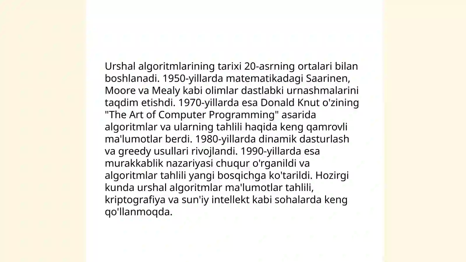Uorshall Algoritmi 4