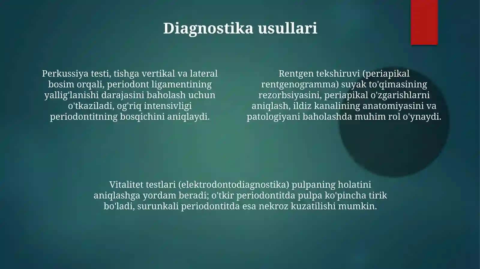 Sut va doimiy tishlardagi periodontitni davolash protokollari va dori vositalari 4