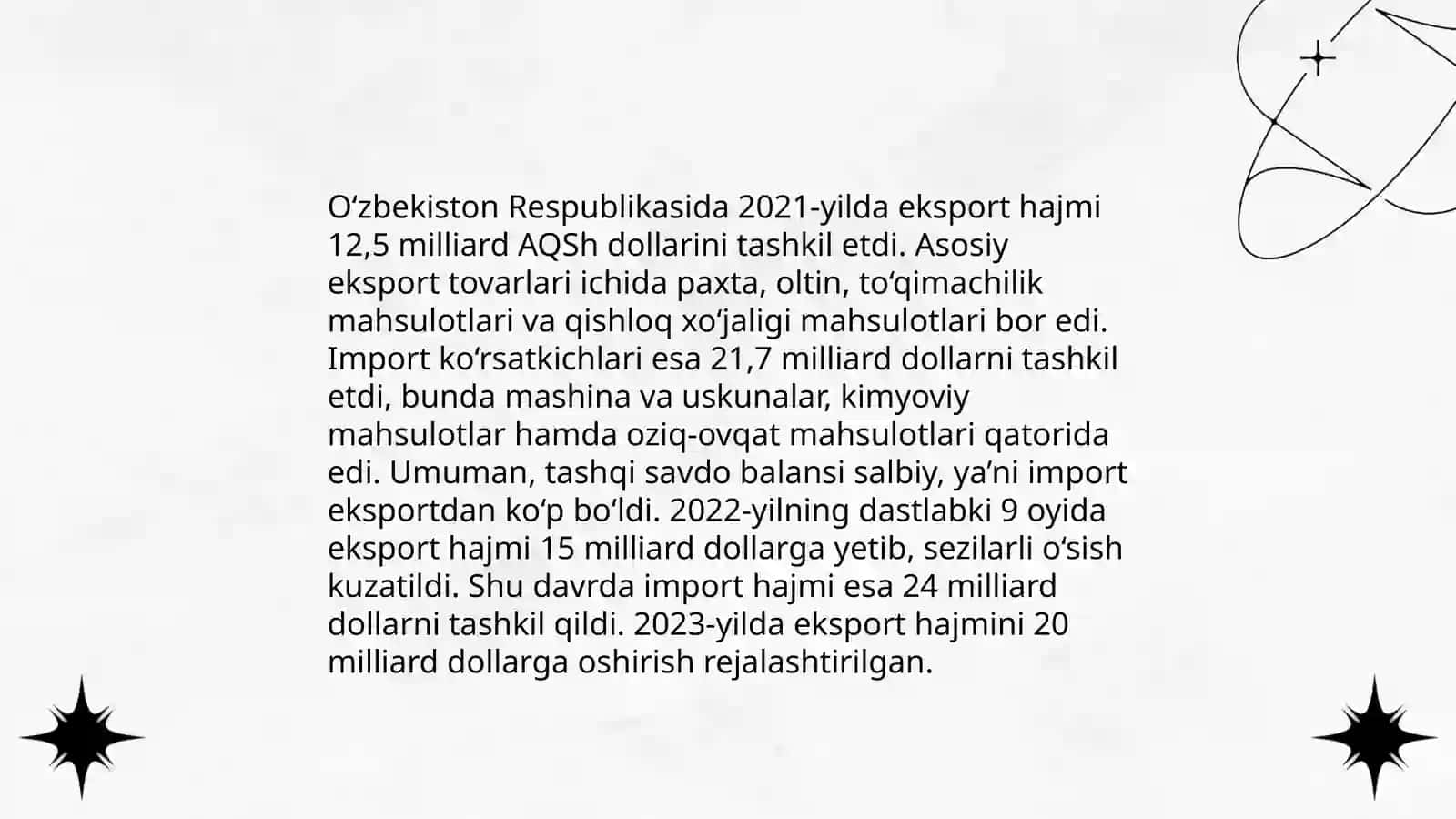 O‘zbekiston Respublikasining tashqi savdo ko‘rsatkichlari tahlili 4