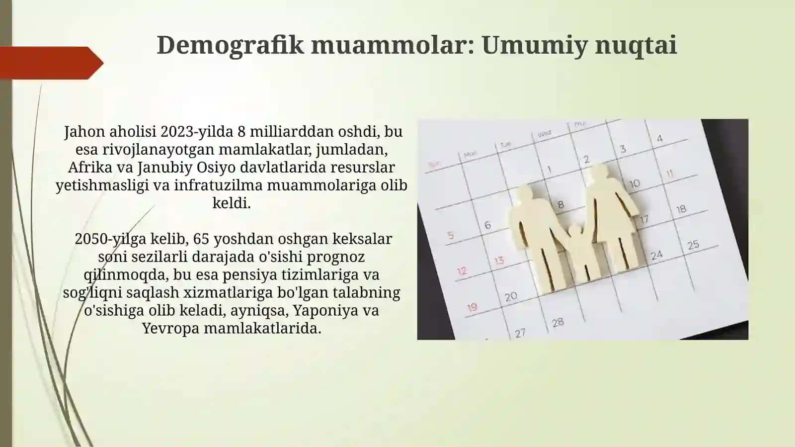 Demografik muammolar va tug'ilishni boshqarilish muammolari. Oilani rejalashtirish 4