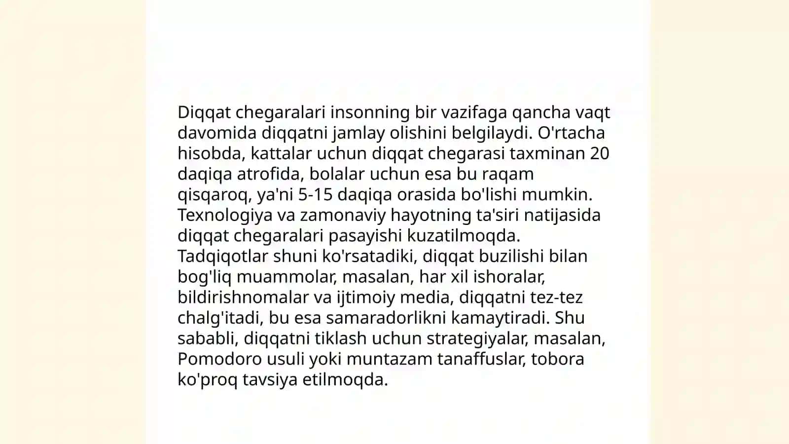 Diqqat ko'lami, diqqat taqsimlanishi, shaxsda diqqat rivojlanishi 4