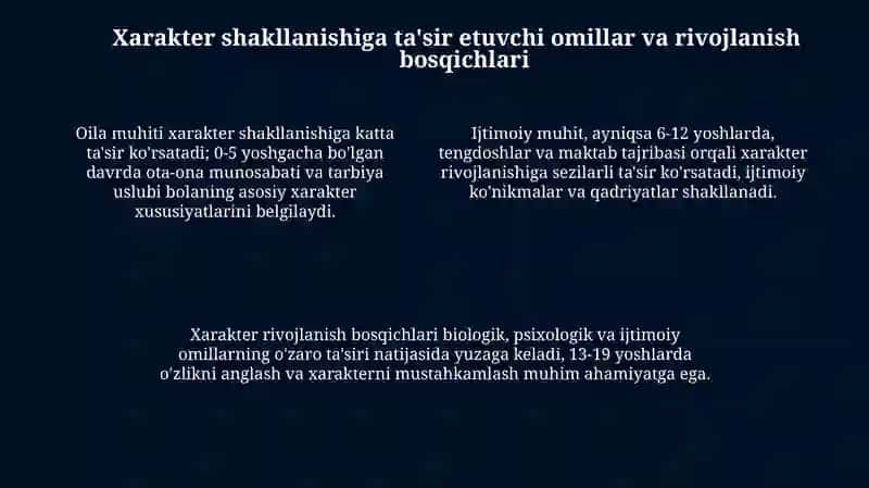 Xarakter va uning psixologik tavsiyasi 4