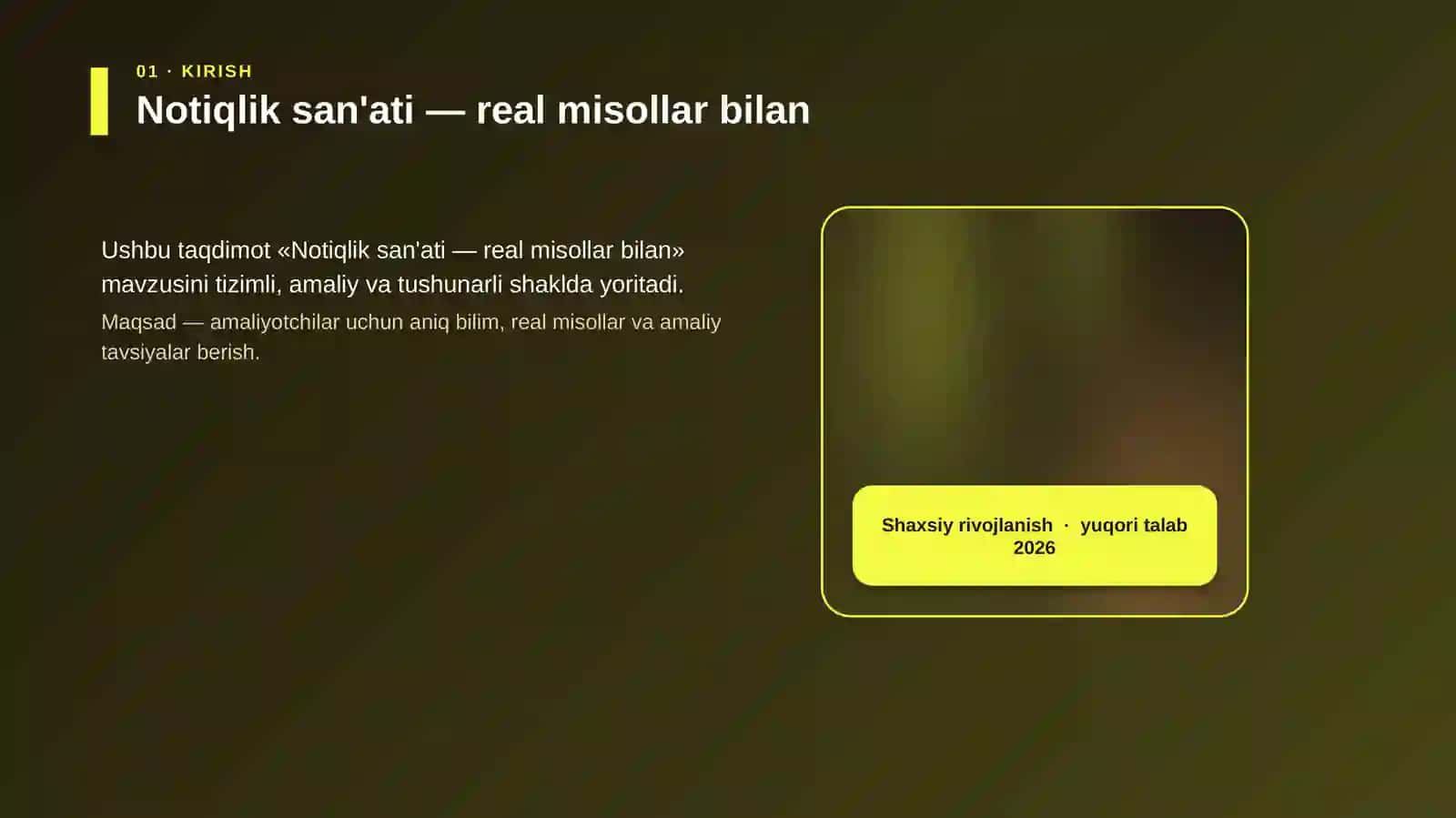 Notiqlik san'ati — real misollar bilan 4