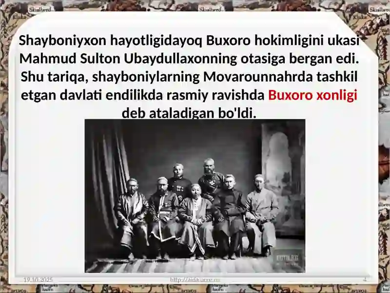 buxoro xonligining tashkil topishi va siyosiy hayoti 4