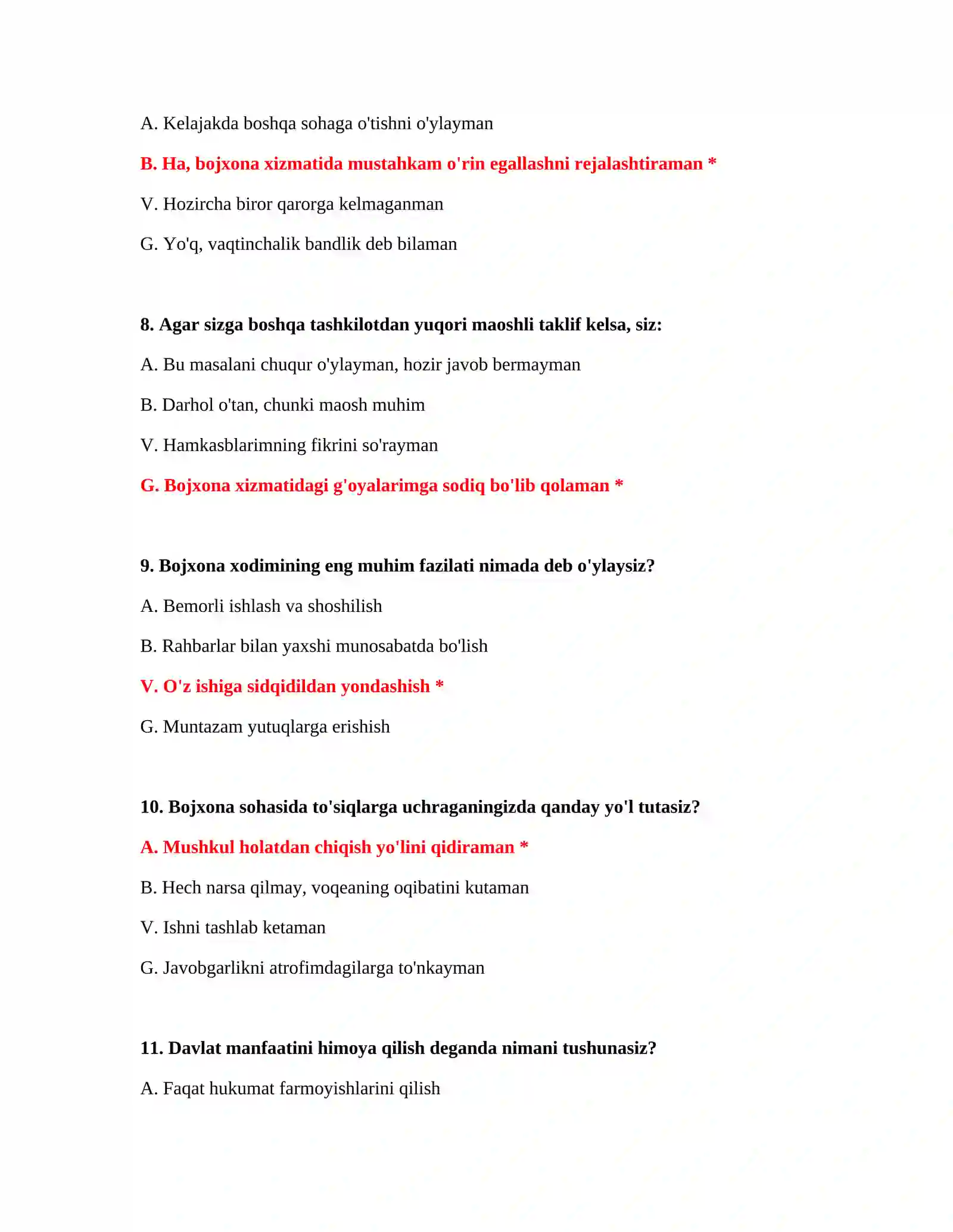 PSIXOLOGIK TEKSHIRUV VA BARCHA SAVOLLAR VA JAVOBLARI 4