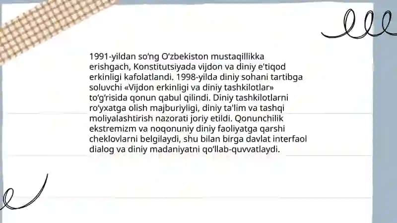 Mustaqillik va din 4
