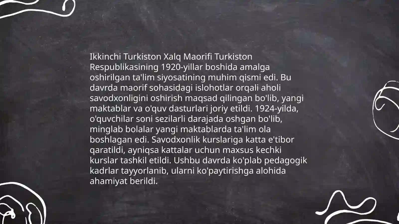 Mustamlaka xokimiyatning Turkistonda o'qitish ishlariga doir siyosati 4