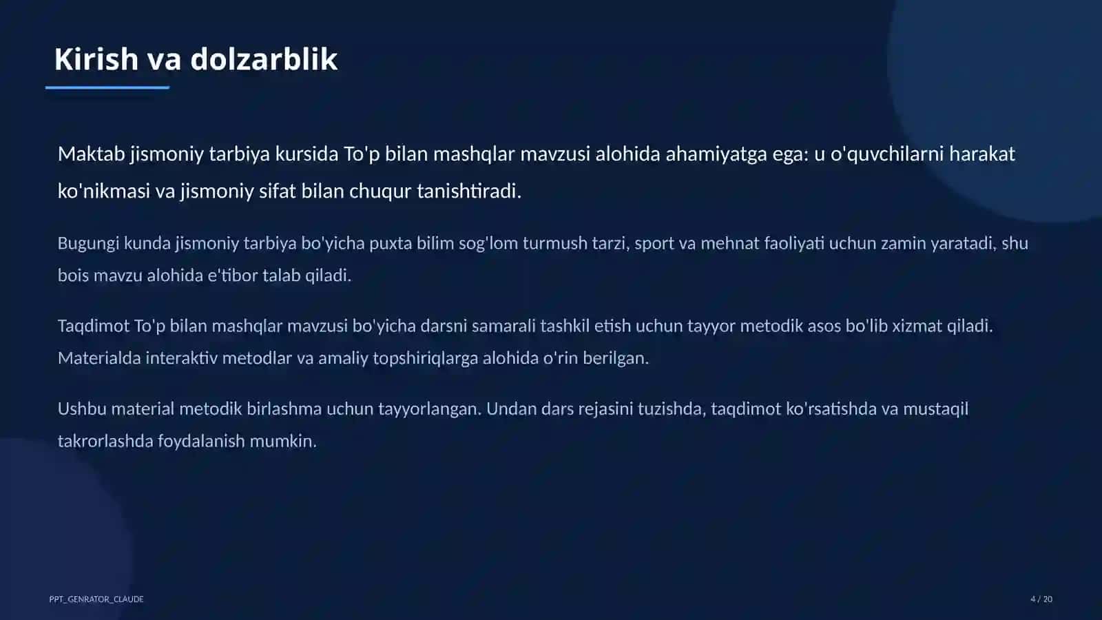 To'p bilan mashqlar (2-sinf) 4