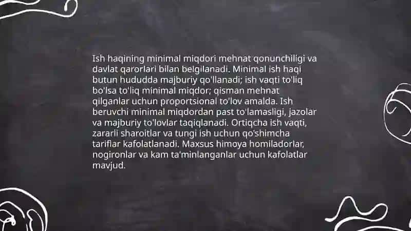Ish haqi va mehnat munosabatlari 4