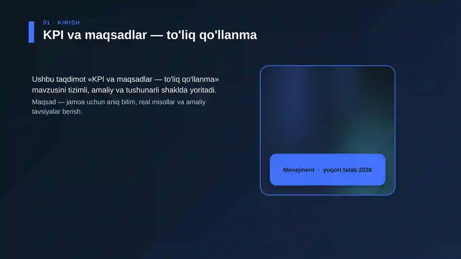 KPI va maqsadlar — to'liq qo'llanma 4