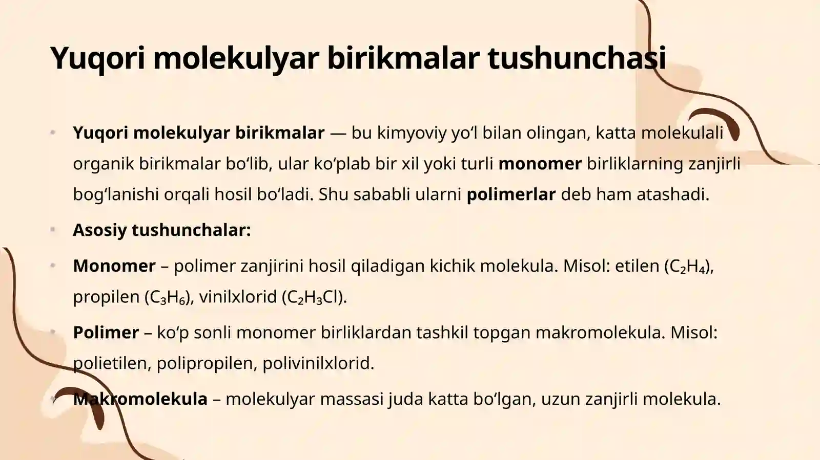 Yuqori molekulyar birikmalarning molekulyar massasi. 4