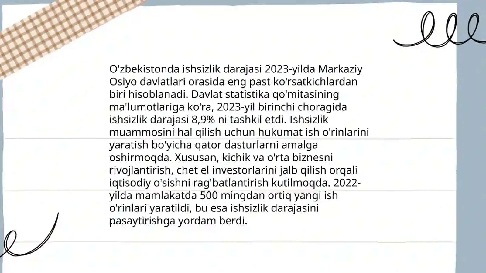 O'zbekiston Respublikasida mehnat bozorining shakllanishi va ishsizlikning o'ziga xos xususiyatlari 4
