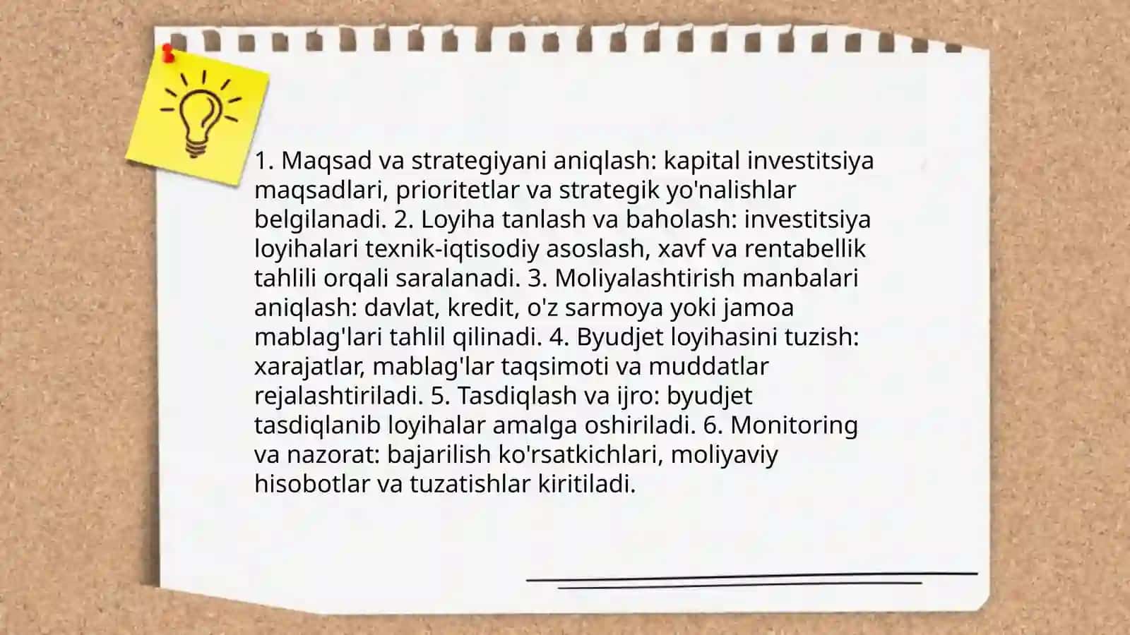Kapitalni bujetlashtirish jarayoni 4