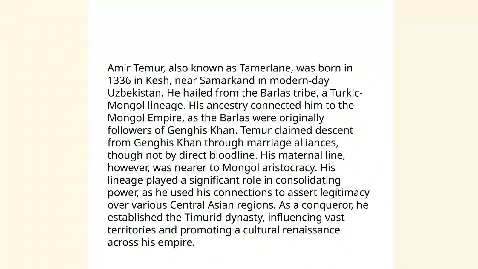 Ingliz tilidan Amir Temur hayoti 4