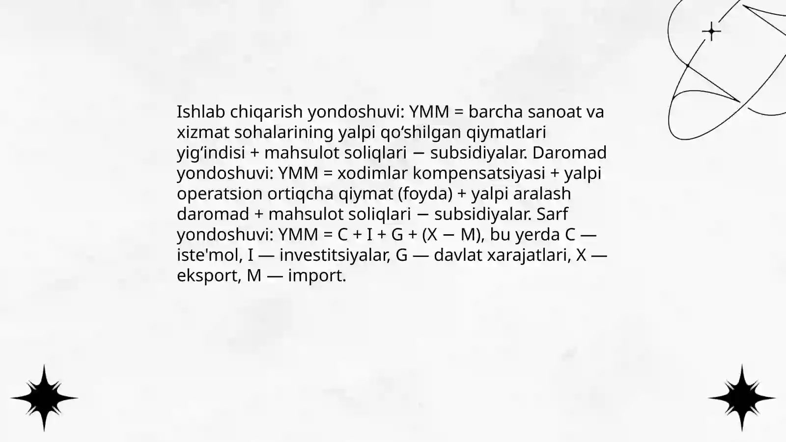Milly iqtisodiyot va uning Makro iqtisodiyot olchamlari Yalpi milly maxsulat va uning harkat shaklari 4